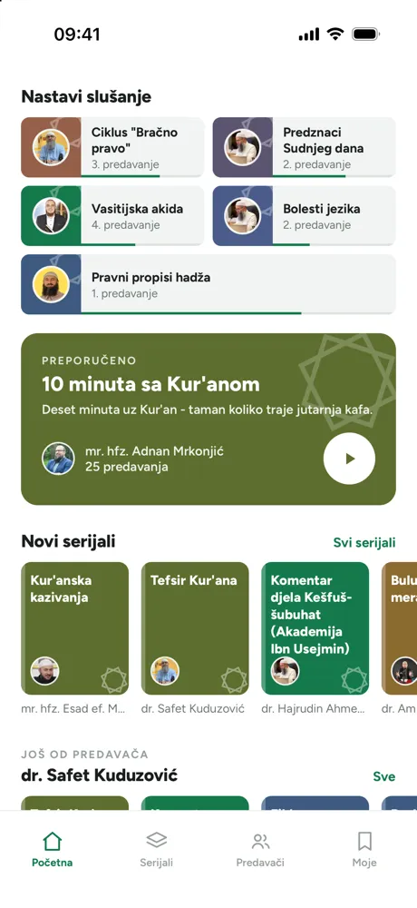 Prikaz ekrana aplikacije Dersovi - islamska predavanja (1)