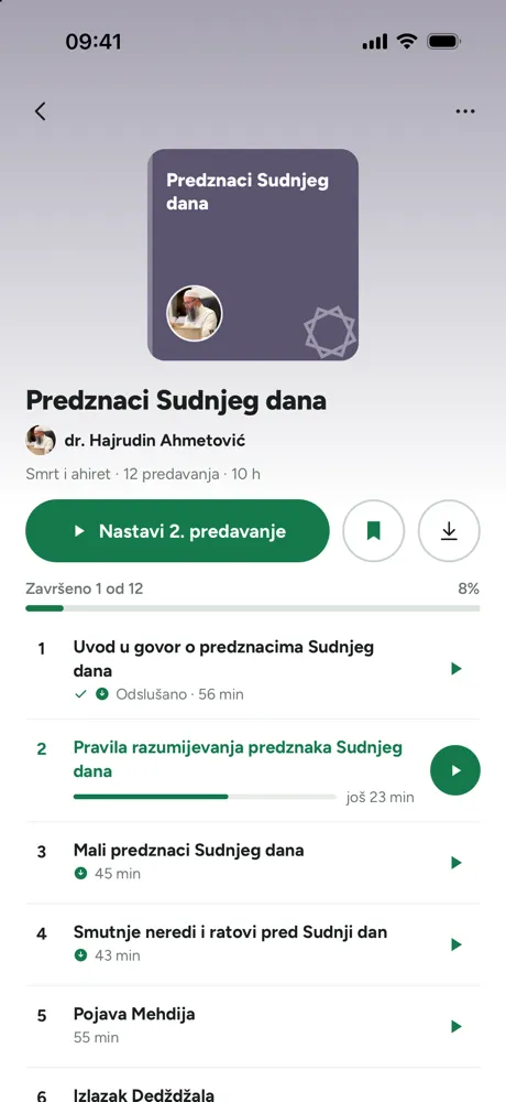 Prikaz ekrana aplikacije Dersovi - islamska predavanja (2)