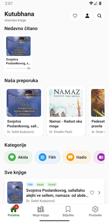 Prikaz ekrana aplikacije Kutubhana - islamske knjige (1)