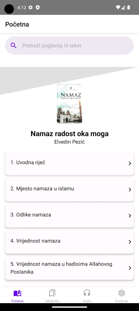 Prikaz ekrana aplikacije Namaz radost oka moga (1)