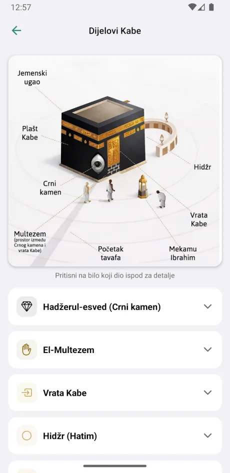 Prikaz ekrana aplikacije Vodič za hadž i umru (1)