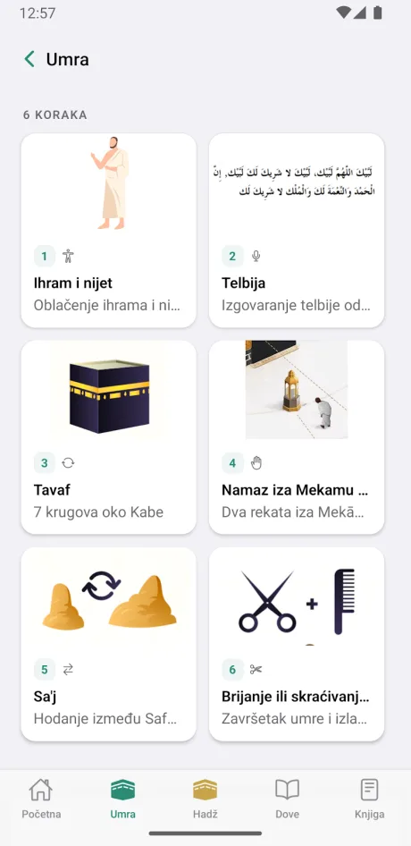 Prikaz ekrana aplikacije Vodič za hadž i umru (3)