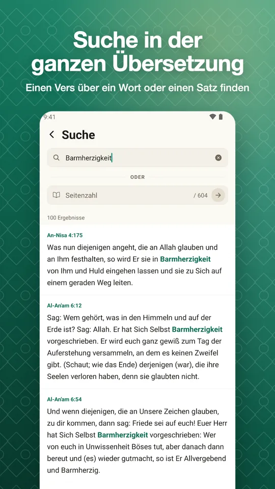 Suche in der ganzen Übersetzung. Einen Vers über ein Wort oder einen Satz finden
